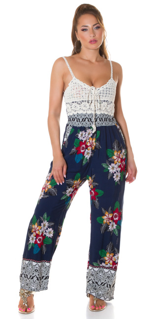 Trendy Boho look Jumpsuit with pockets Navy